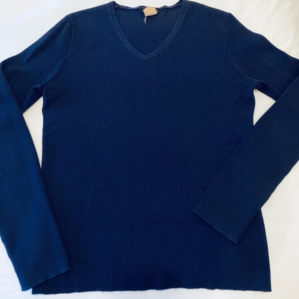 Women’s J Crew navy ribbed merino sweater